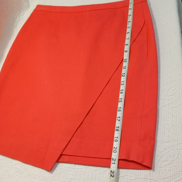 Banana Republic Skirt Size 6 Coral Wrap Pencil Cotton Blend Womens - Picture 9 of 9